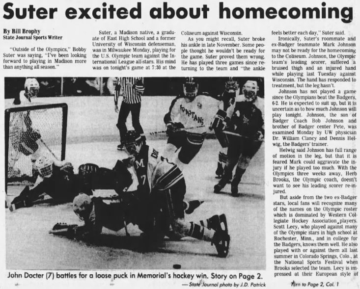 Bob Suter story, Jan. 22, 1980